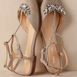 BHLDN Bella Belle Crystal Embellished Flats